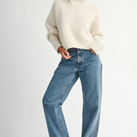 Brushed Mock Neck Sweater