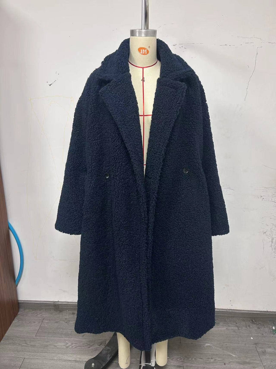 Plush Fleece Trench Coat