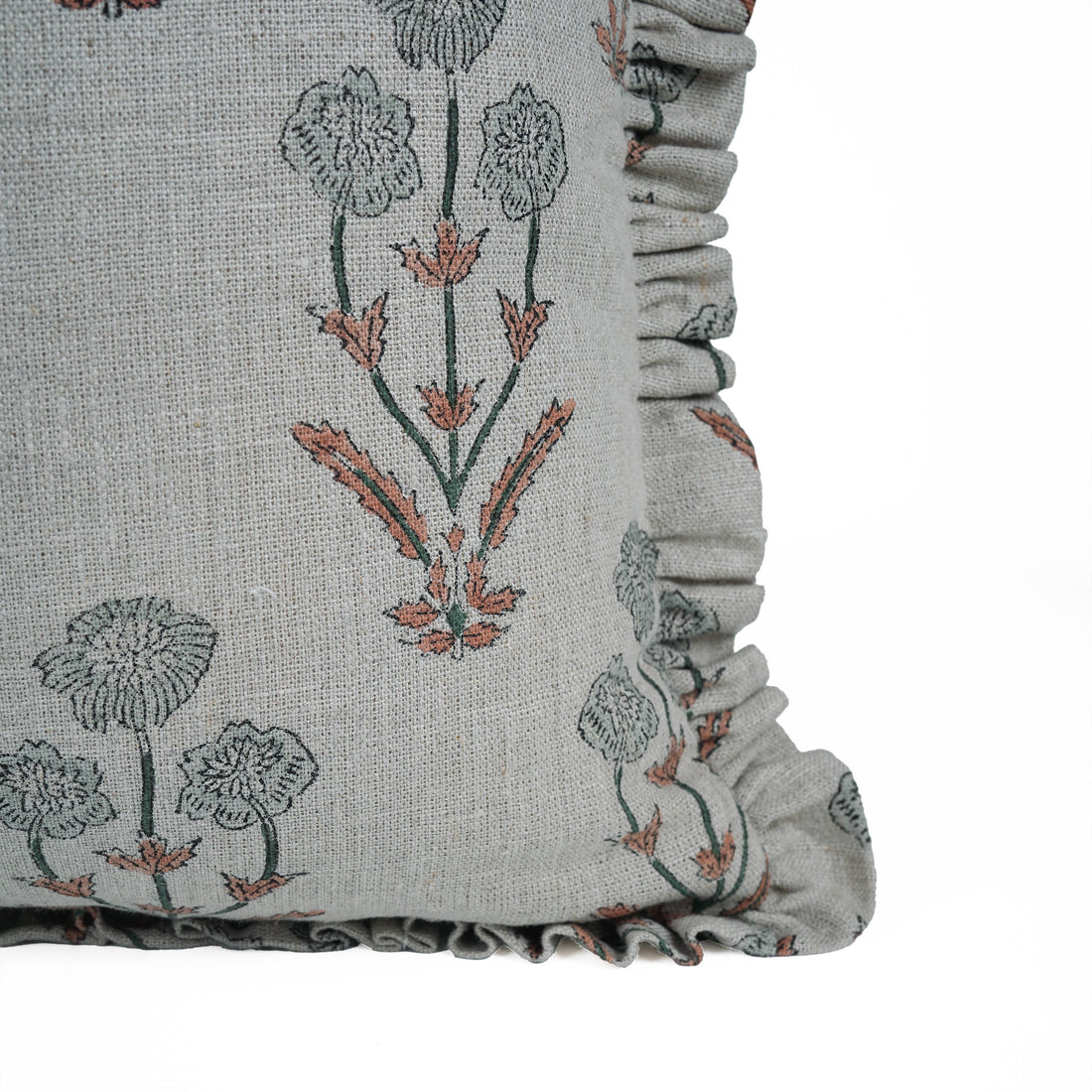 Linen Frill Pillow Cover