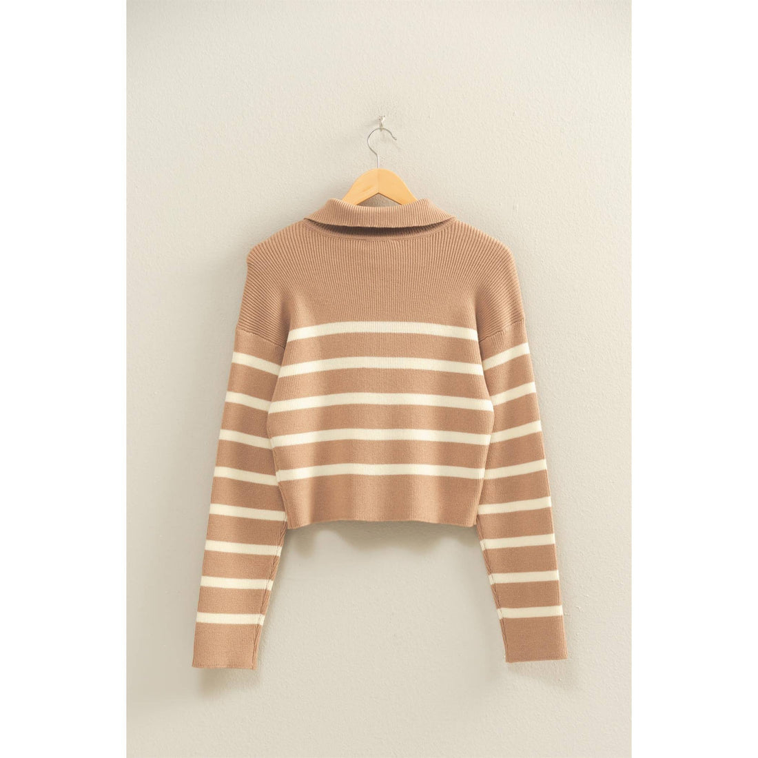 Striped Zip Up Sweater