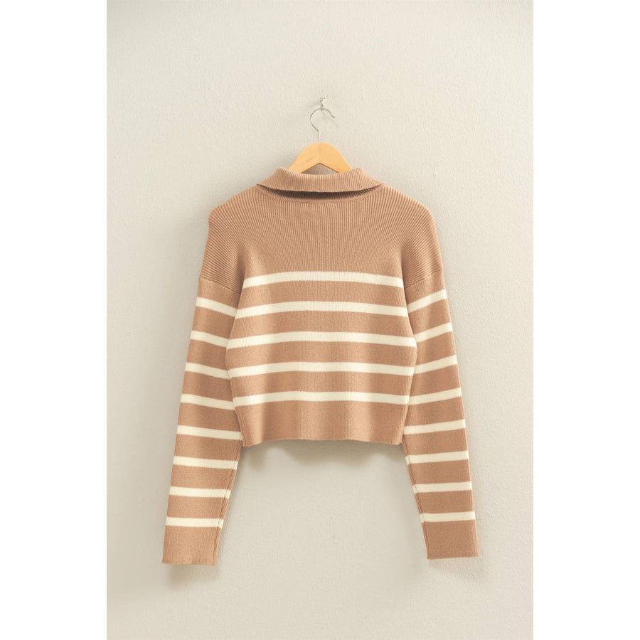 Striped Zip Up Sweater