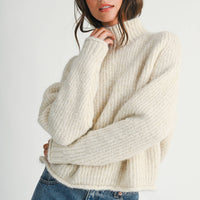 Brushed Mock Neck Sweater