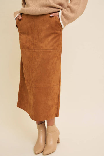 Suede Midi Skirt