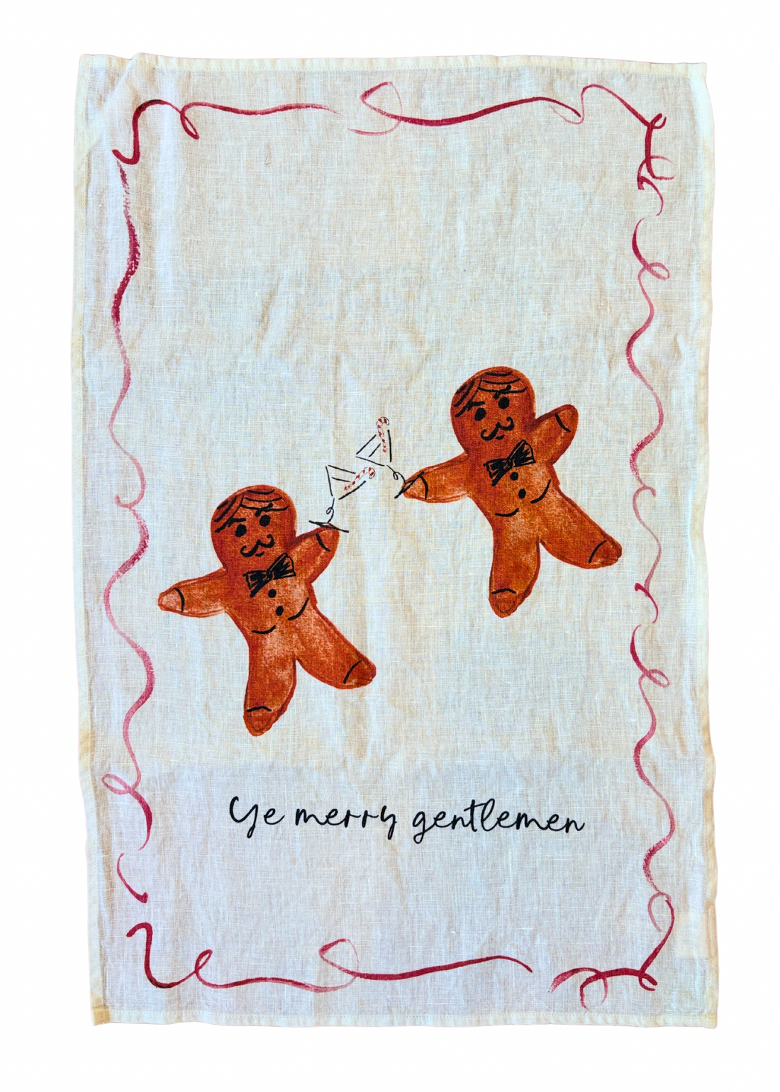 Gingerbread Martini Linen Teatowel