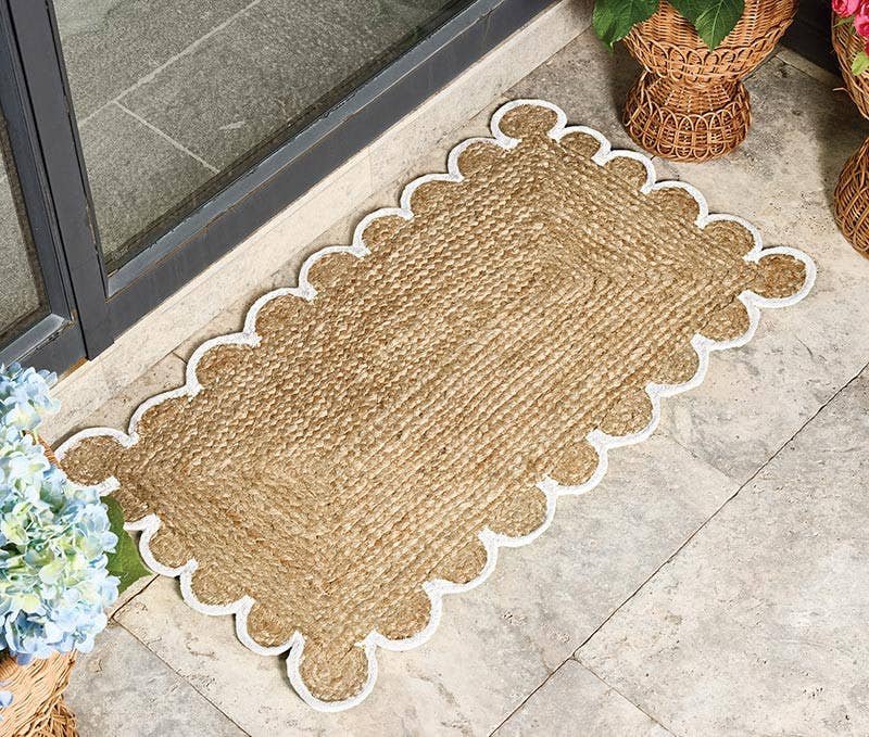 Scalloped Jute Door Mat