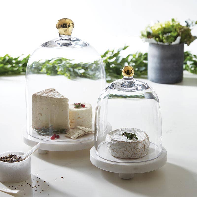 Glass Cloche with Gold Knob