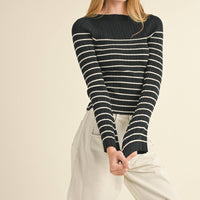 Striped Ribbed Knit Top