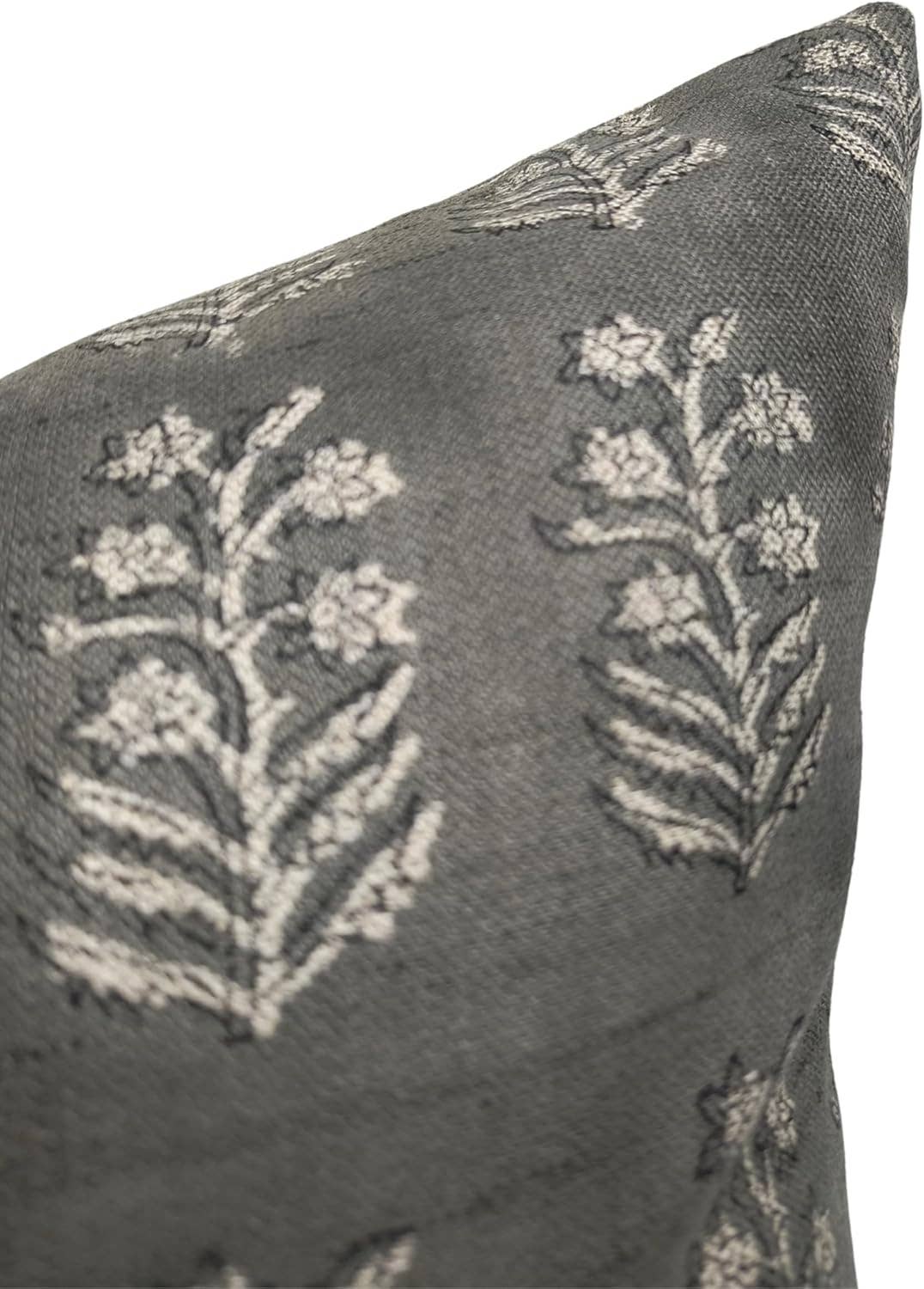 Indian Block Print Linen Blend Pillow Cover