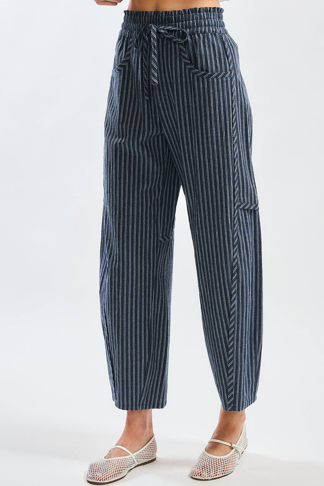 Pinstripe Drawstring Pants