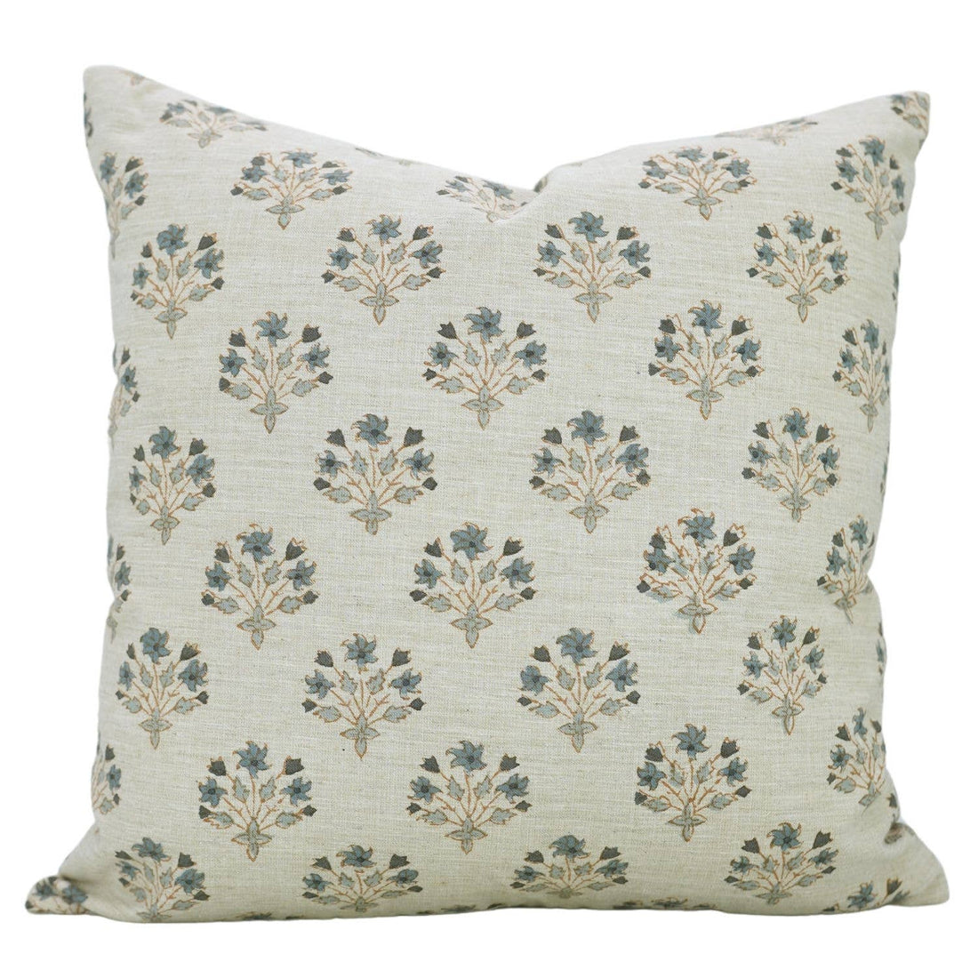Floral Block Print Pillow Cover