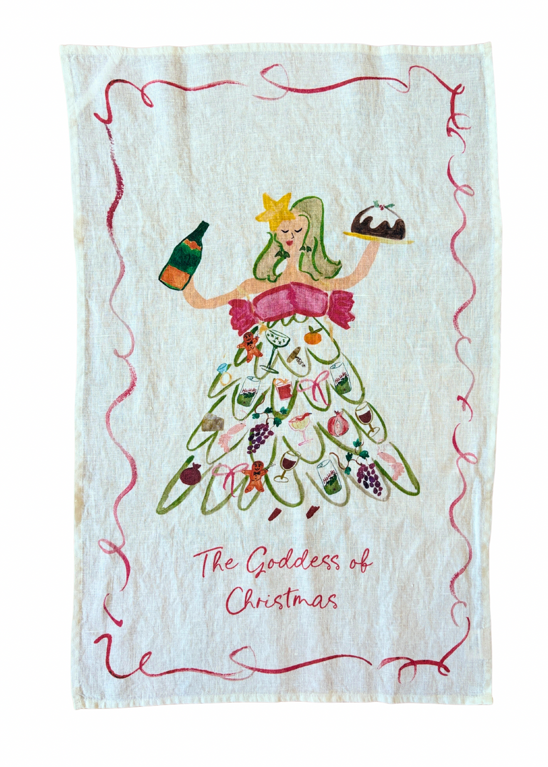 The Goddess of Christmas Teatowel