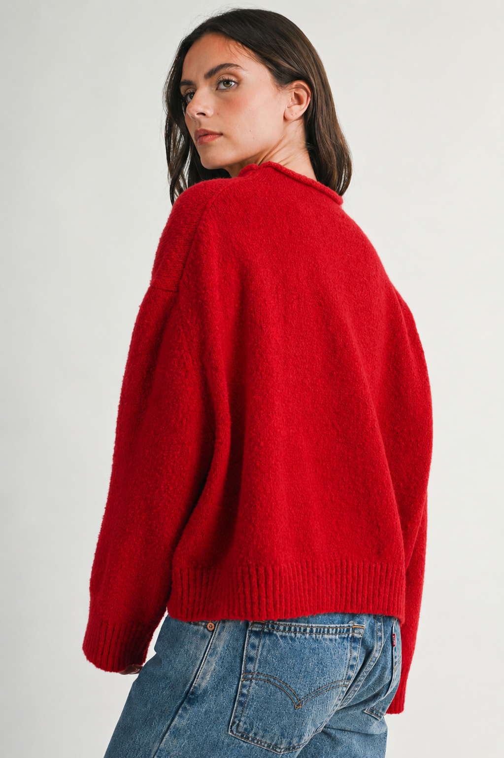 Brushed Mock Neck Sweater