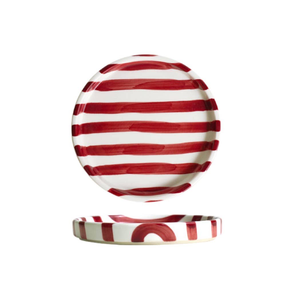 Striped Red Plate