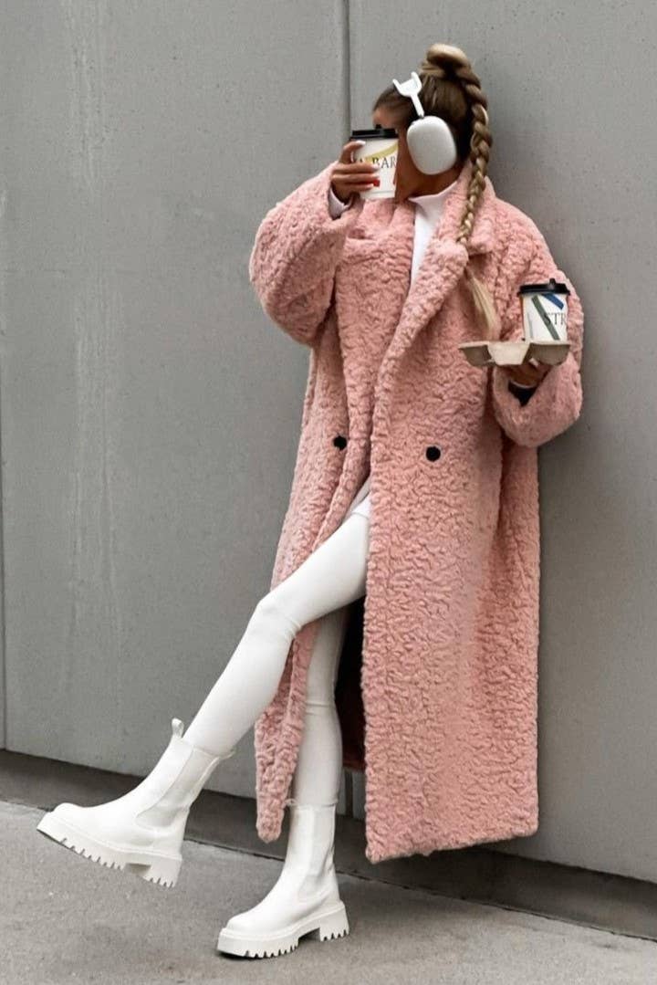 Plush Fleece Trench Coat