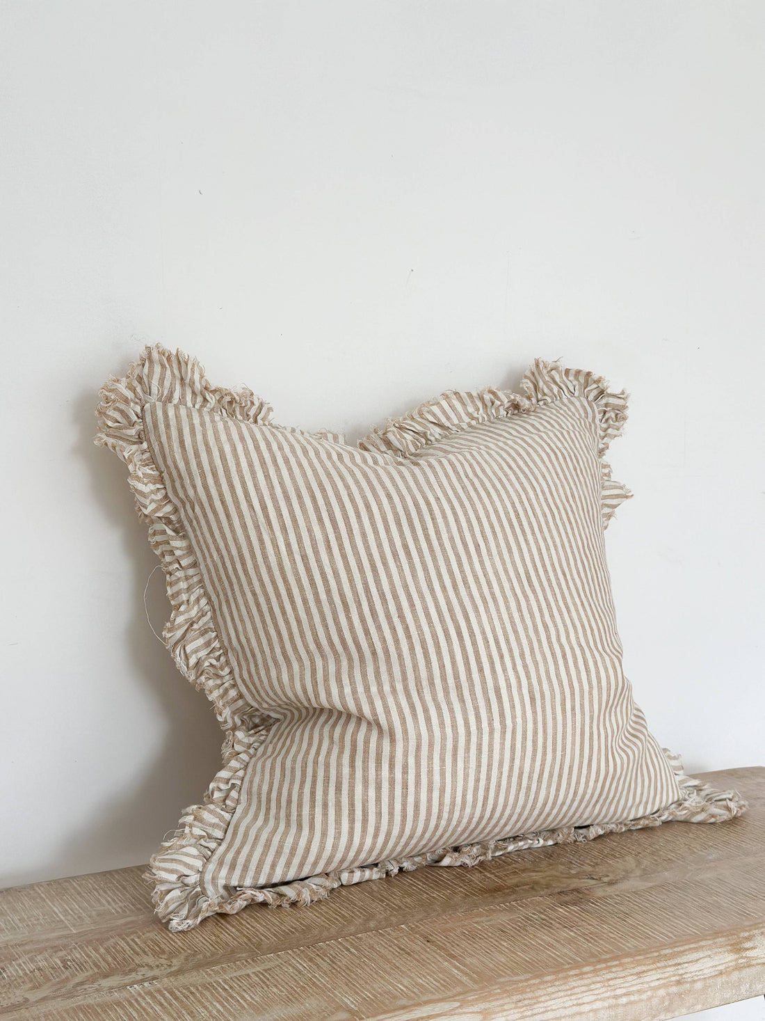 Stripe Ruffle Pillow Cover