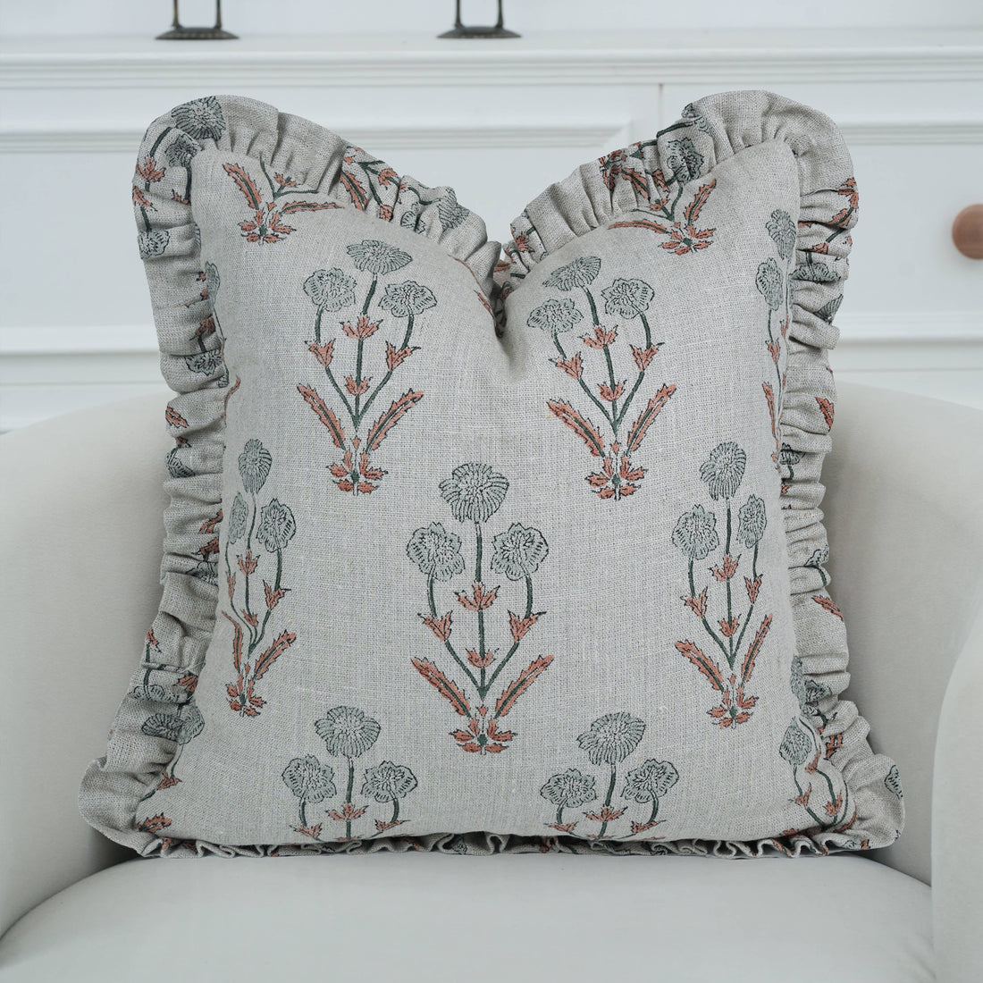 Linen Frill Pillow Cover