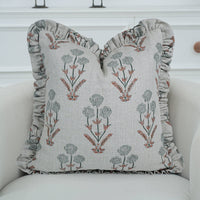 Linen Frill Pillow Cover