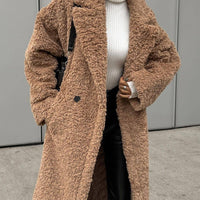 Plush Fleece Trench Coat