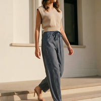 Pinstripe Drawstring Pants