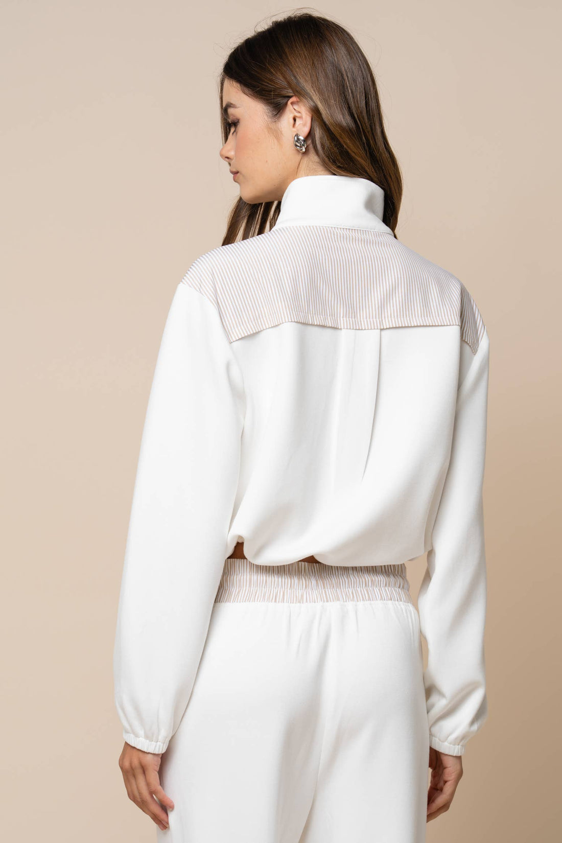 Color Block Mock Neck Sweatshirt
