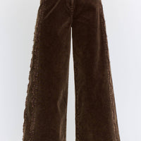 Wide-Leg Scalloped Pants