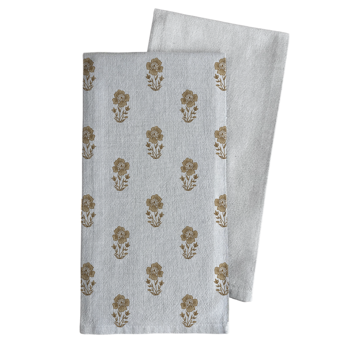 Gold Block Print Tea Towel