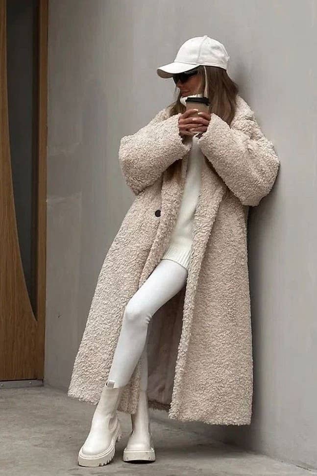 Plush Fleece Trench Coat