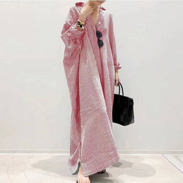 Striped Maxi Shirt Dress