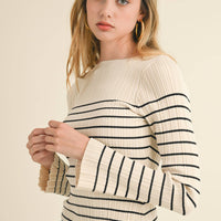 Striped Ribbed Knit Top