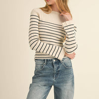 Striped Ribbed Knit Top