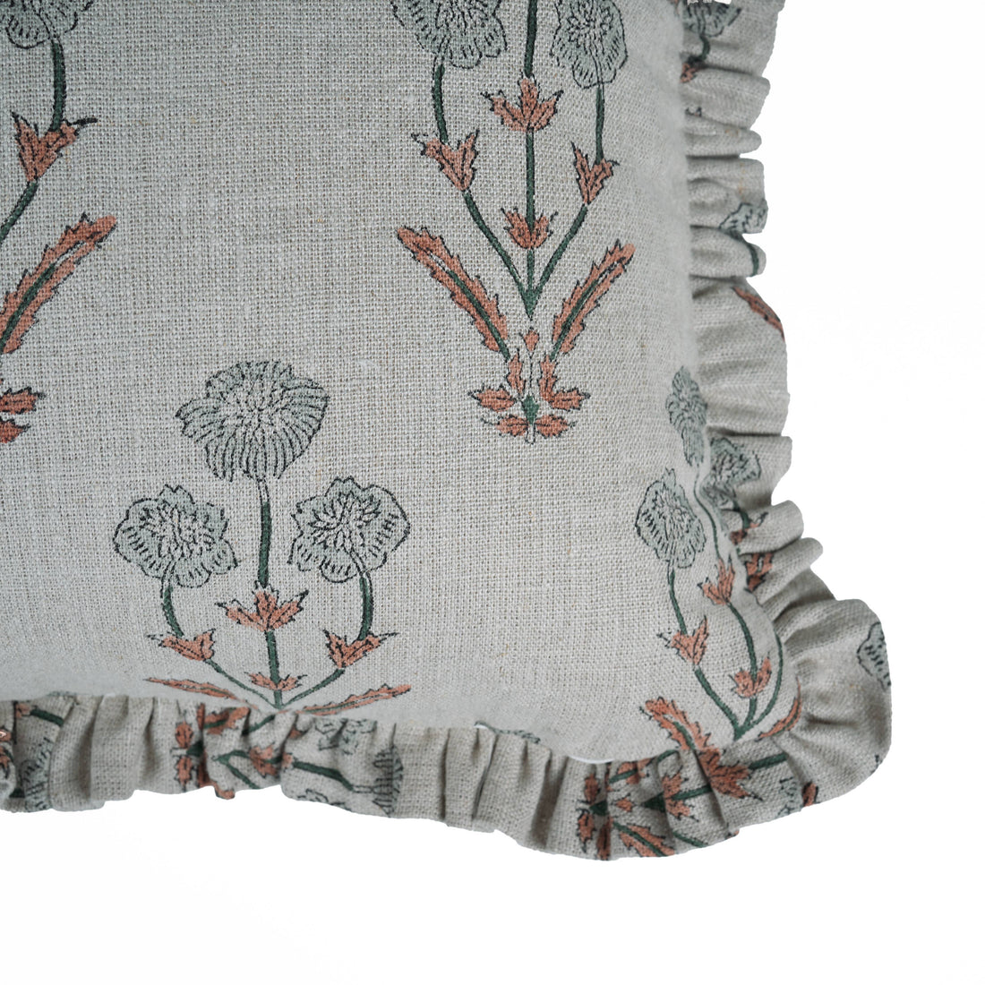 Linen Frill Pillow Cover