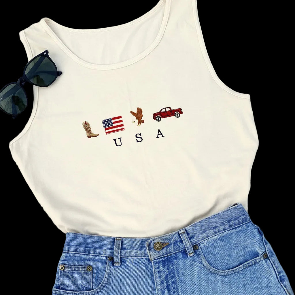 USA Embroidered Tank Top
