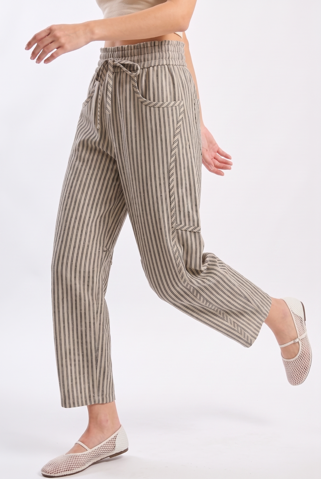 Pinstripe Drawstring Pants