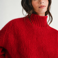 Brushed Mock Neck Sweater