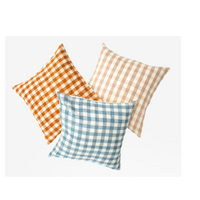 Reva Check - Tan Pillow Cover