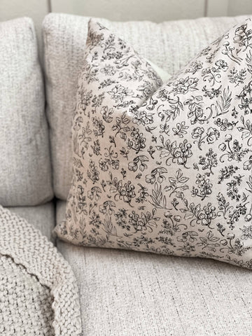 Floral Beige Pillow Cover