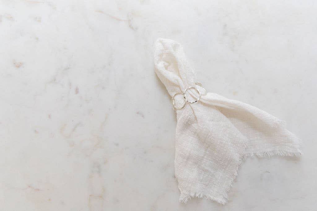 White Cotton Gauze Linen Napkin Set