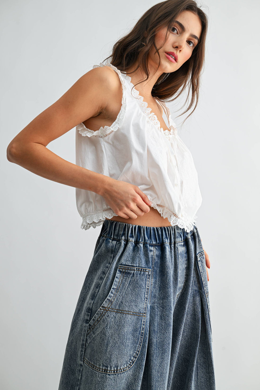 Embroidered Cotton Top