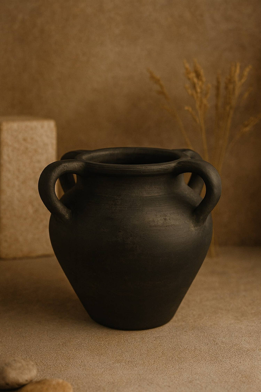 Black Terracotta Vase
