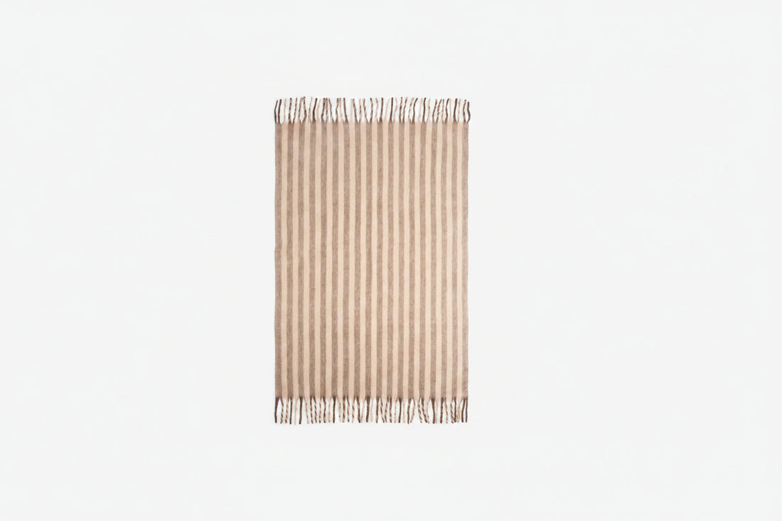 Burnt Umber Stripe  Wool Throw