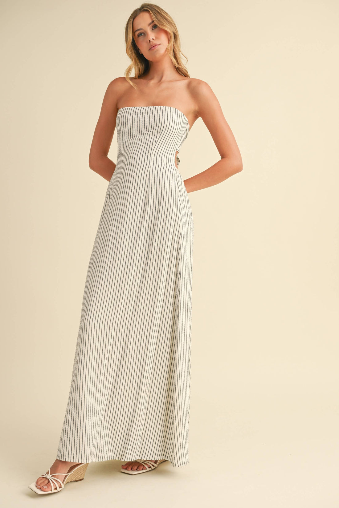 Striped Tie Back Dress