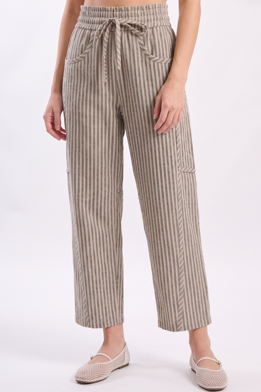 Pinstripe Drawstring Pants