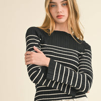 Striped Ribbed Knit Top