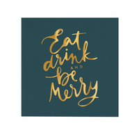 Ceramic Tray & Napkins - Eat Drink Be Merry