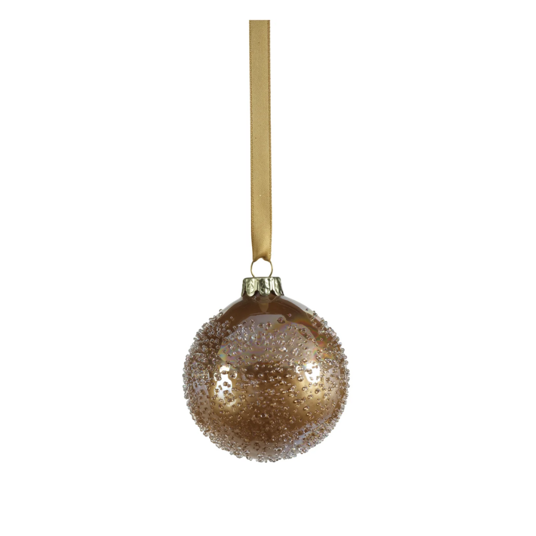 Gold Bead Glass Ornament