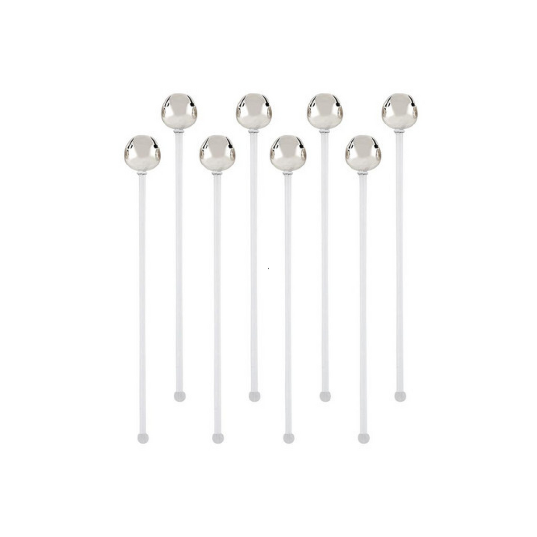 Jingle Bell Stir Stick Silver