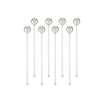 Jingle Bell Stir Stick Silver