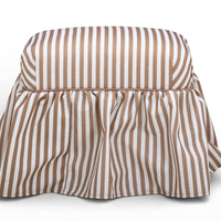 Genevieve Striped Linen Ottoman