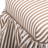 Genevieve Striped Linen Ottoman
