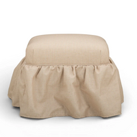 Genevieve Gingham Linen Ottoman